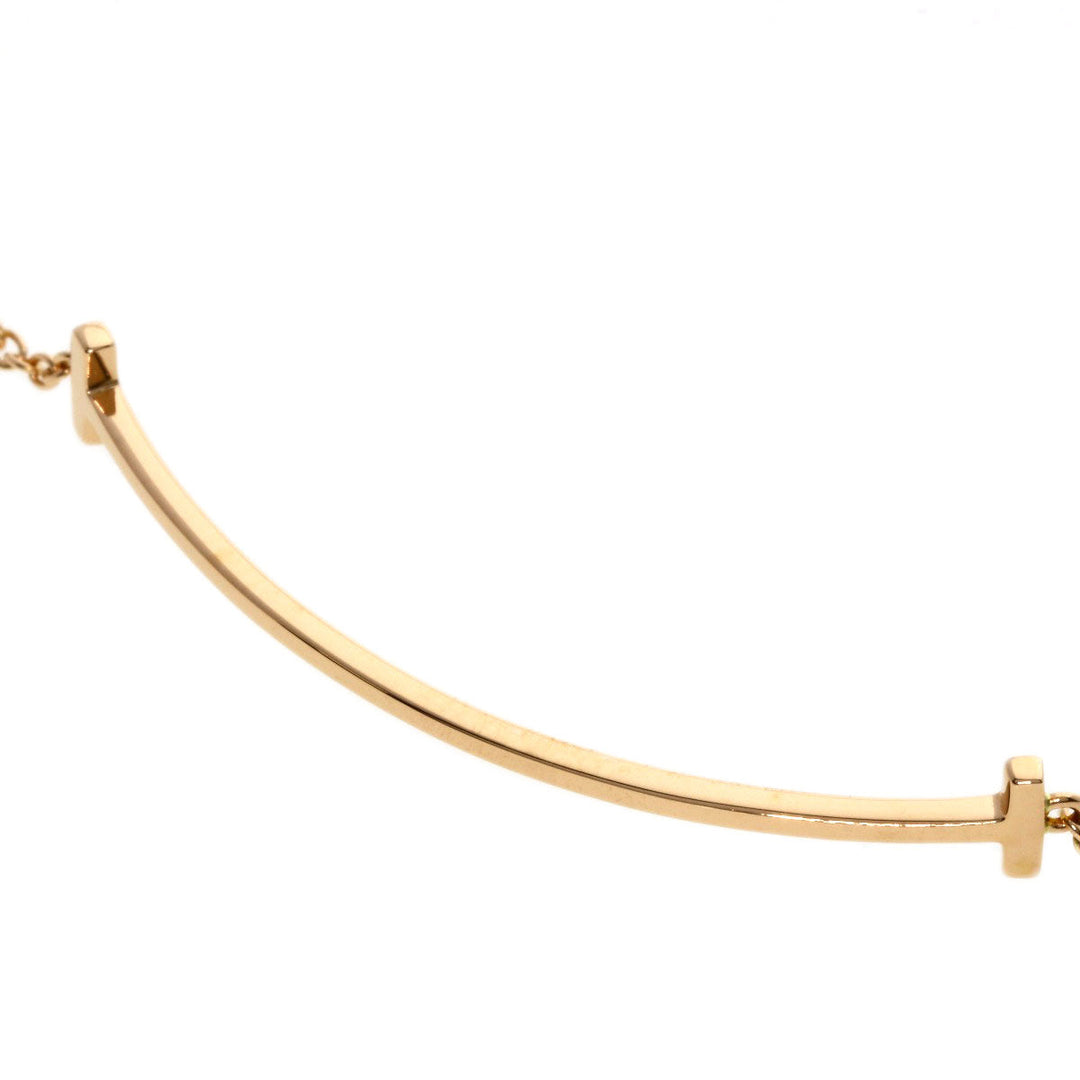 TIFFANY&Co. bracelet 18K Pink Gold gold T smile small Women Used Authentic