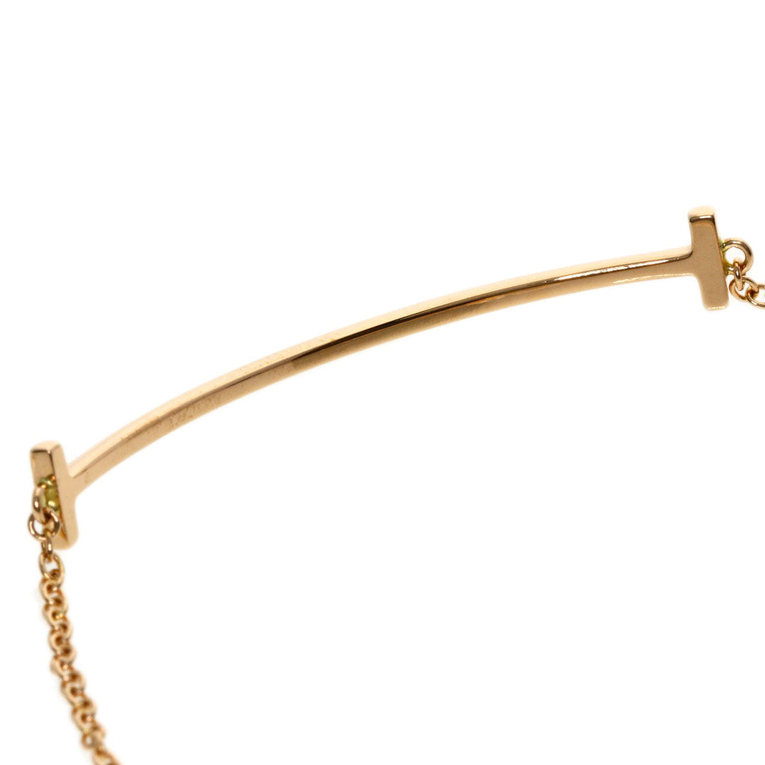 TIFFANY&Co. bracelet 18K Pink Gold gold T smile small Women Used Authentic