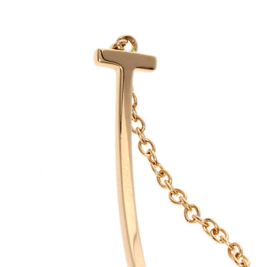 TIFFANY&Co. bracelet 18K Pink Gold gold T smile small Women Used Authentic