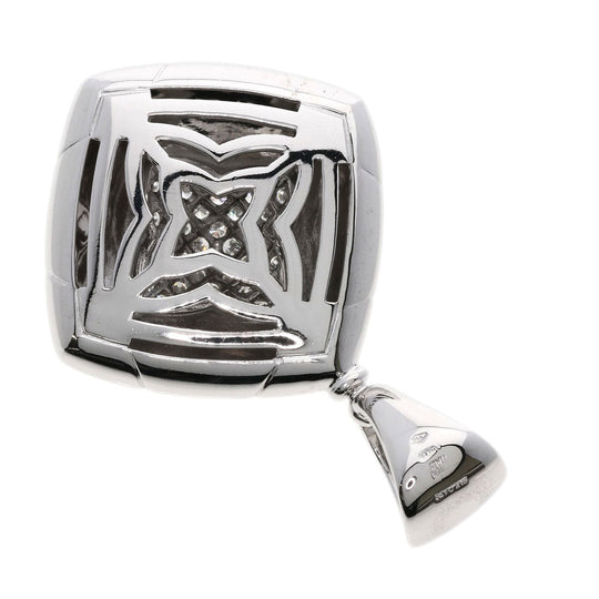 BVLGARI Pendant top K18WG Silver Pyramide Pav Diamond Women Used Authentic
