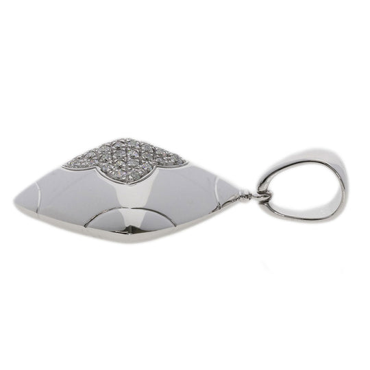 BVLGARI Pendant top K18WG Silver Pyramide Pav Diamond Women Used Authentic
