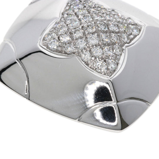 BVLGARI Pendant top K18WG Silver Pyramide Pav Diamond Women Used Authentic