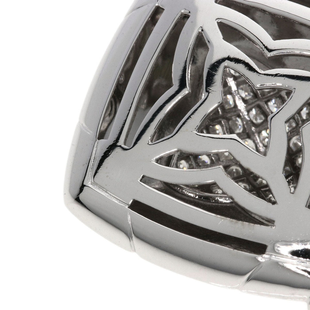 BVLGARI Pendant top K18WG Silver Pyramide Pav Diamond Women Used Authentic