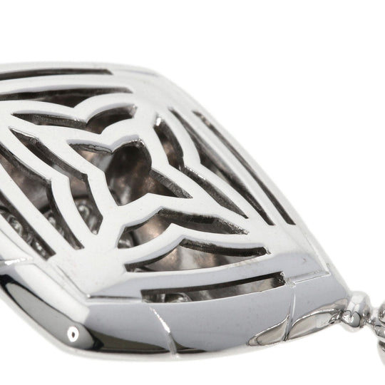 BVLGARI Pendant top K18WG Silver Pyramide Pav Diamond Women Used Authentic