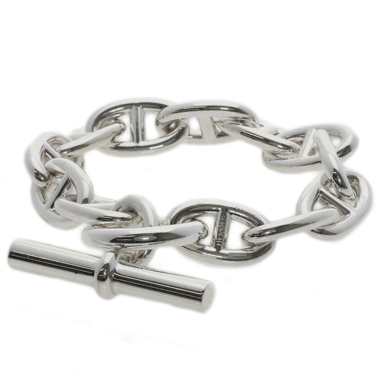 HERMES bracelet SV Silver Chene Dunkle GM Women Used Authentic