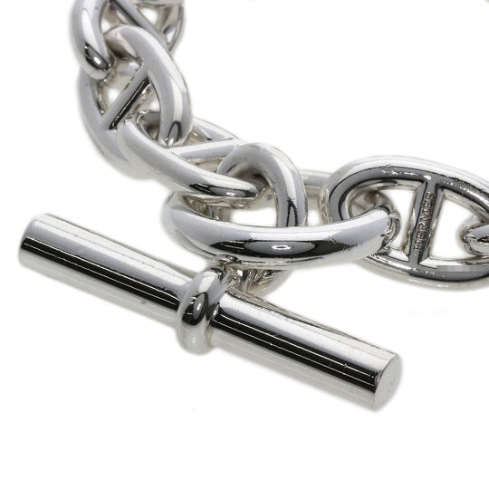 HERMES bracelet SV Silver Chene Dunkle GM Women Used Authentic