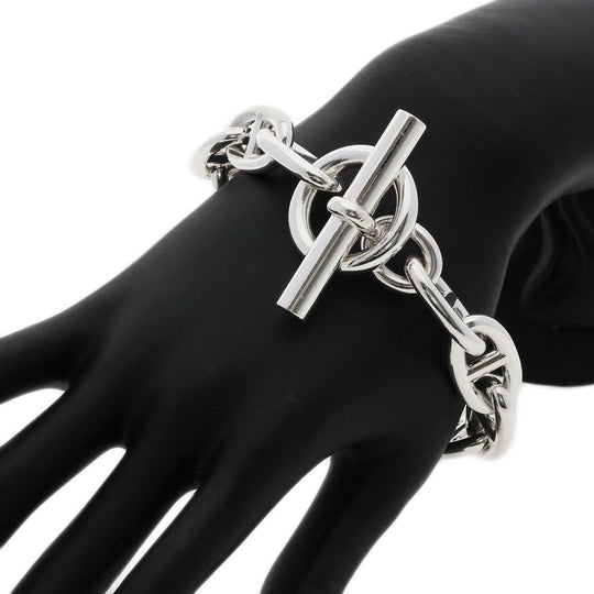 HERMES bracelet SV Silver Chene Dunkle GM Women Used Authentic
