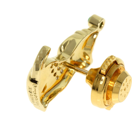 Gimel Brooch 18K Yellow Gold gold Dog Motif Diamond Emerald Pin Brooch