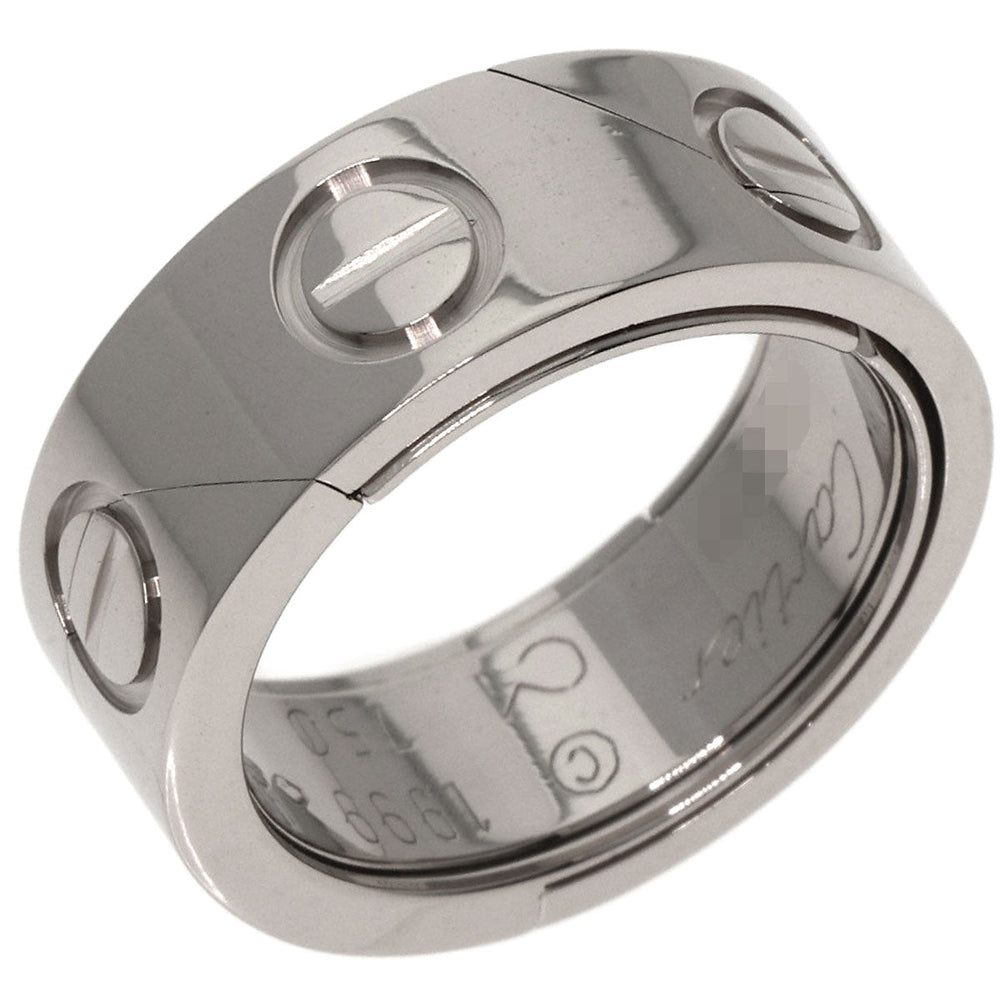 CARTIER Ring K18WG Silver Astro Love Ring #49 Women Used Authentic