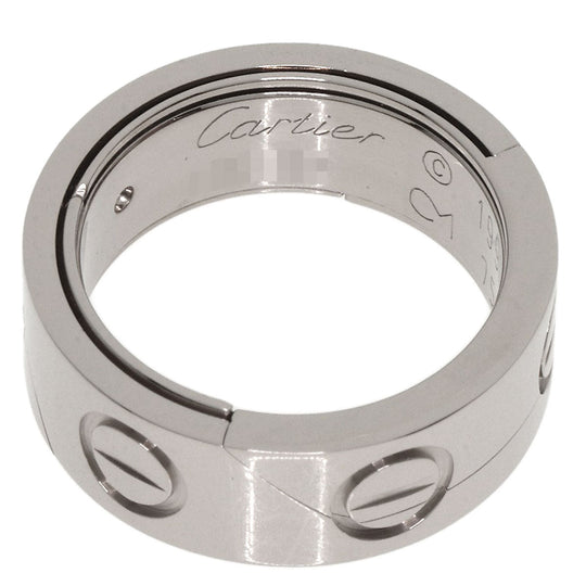 CARTIER Ring K18WG Silver Astro Love Ring #49 Women Used Authentic