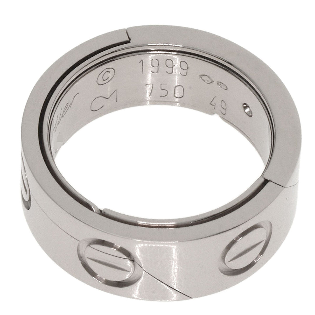 CARTIER Ring K18WG Silver Astro Love Ring #49 Women Used Authentic