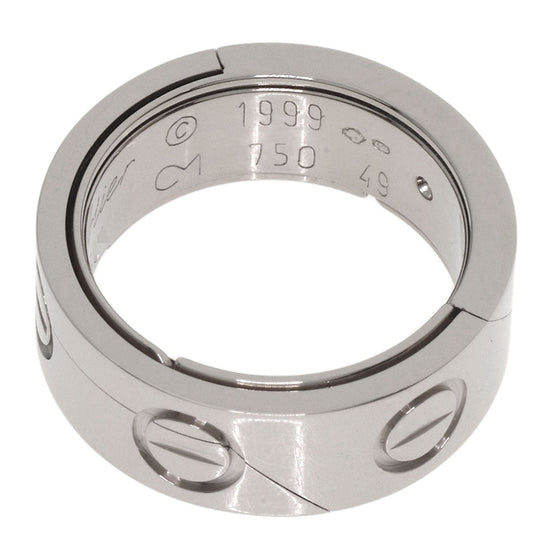 CARTIER Ring K18WG Silver Astro Love Ring #49 Women Used Authentic