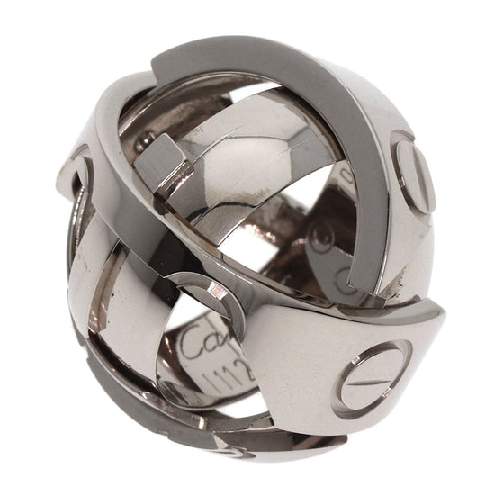 CARTIER Ring K18WG Silver Astro Love Ring #49 Women Used Authentic
