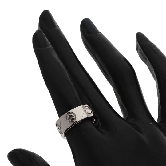 CARTIER Ring K18WG Silver Astro Love Ring #49 Women Used Authentic