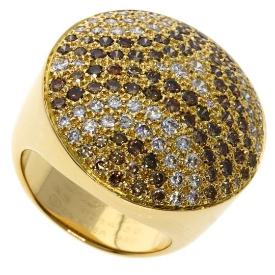 CARTIER Ring 18K Yellow Gold gold Jetons Sauvage Pav Diamonds #52 Women Used Authentic