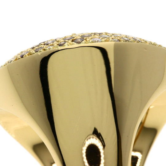 CARTIER Ring 18K Yellow Gold gold Jetons Sauvage Pav Diamonds #52 Women Used Authentic