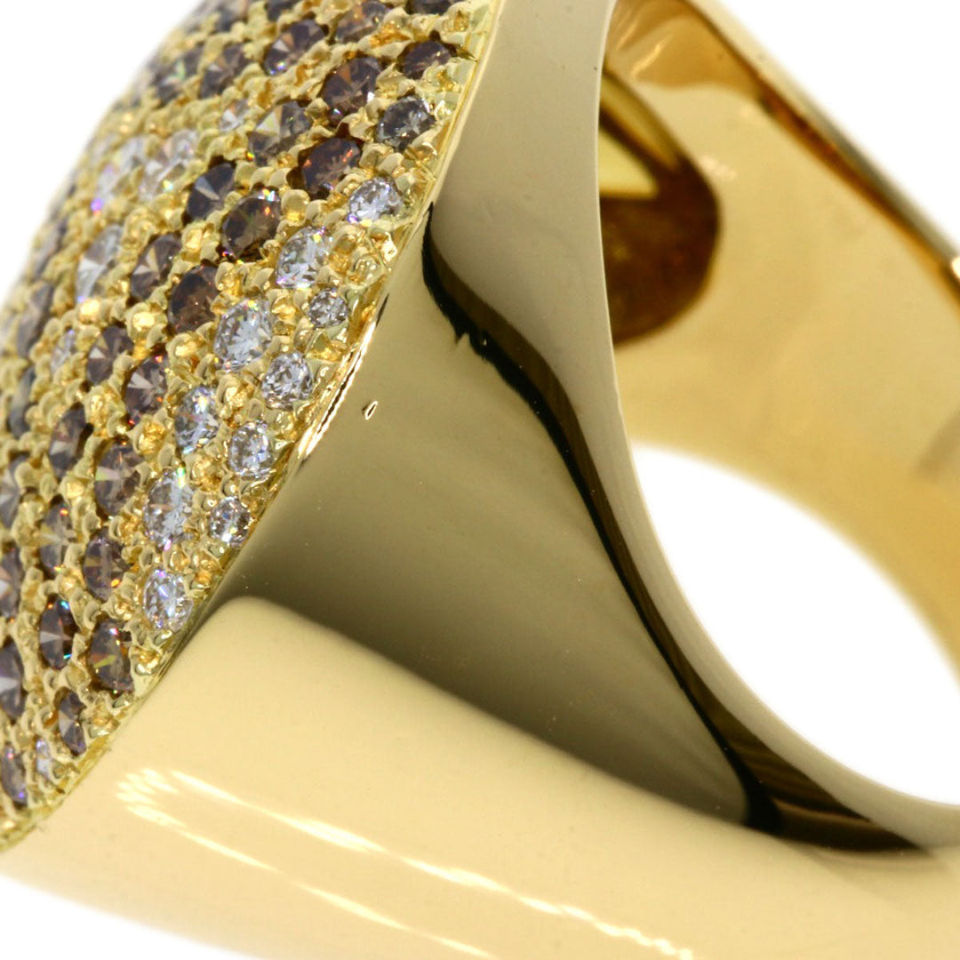 CARTIER Ring 18K Yellow Gold gold Jetons Sauvage Pav Diamonds #52 Women Used Authentic