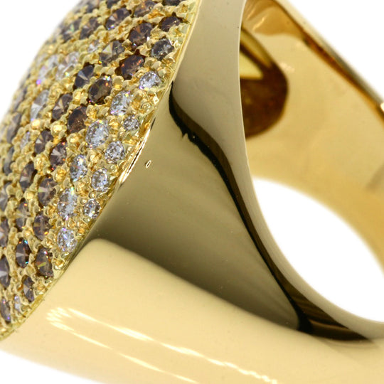 CARTIER Ring 18K Yellow Gold gold Jetons Sauvage Pav Diamonds #52 Women Used Authentic
