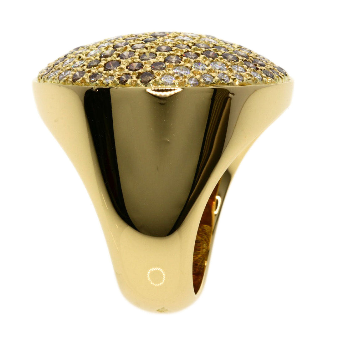 CARTIER Ring 18K Yellow Gold gold Jetons Sauvage Pav Diamonds #52 Women Used Authentic