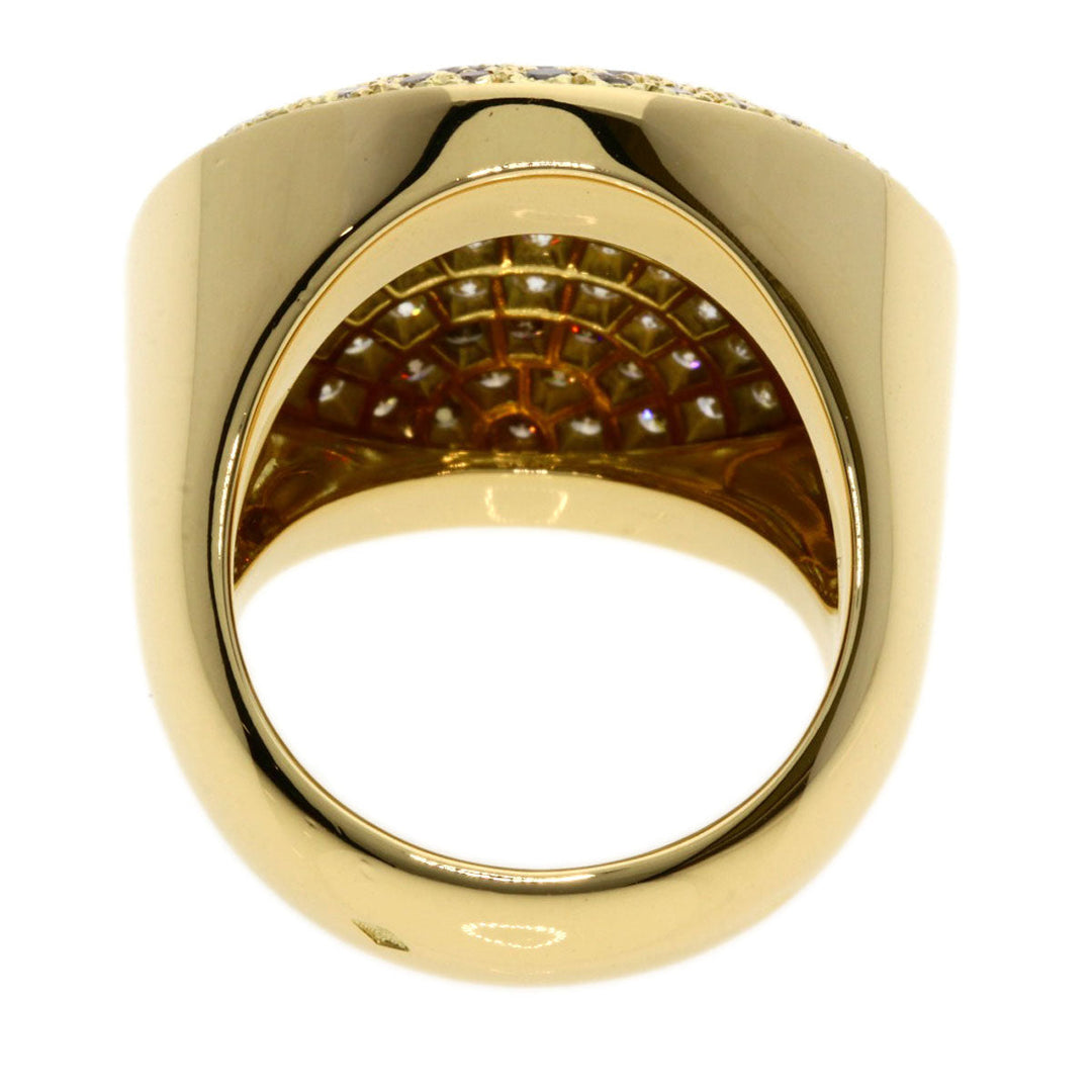 CARTIER Ring 18K Yellow Gold gold Jetons Sauvage Pav Diamonds #52 Women Used Authentic
