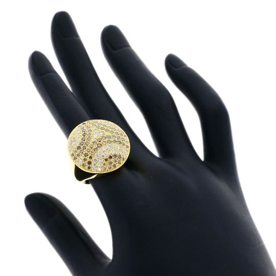 CARTIER Ring 18K Yellow Gold gold Jetons Sauvage Pav Diamonds #52 Women Used Authentic