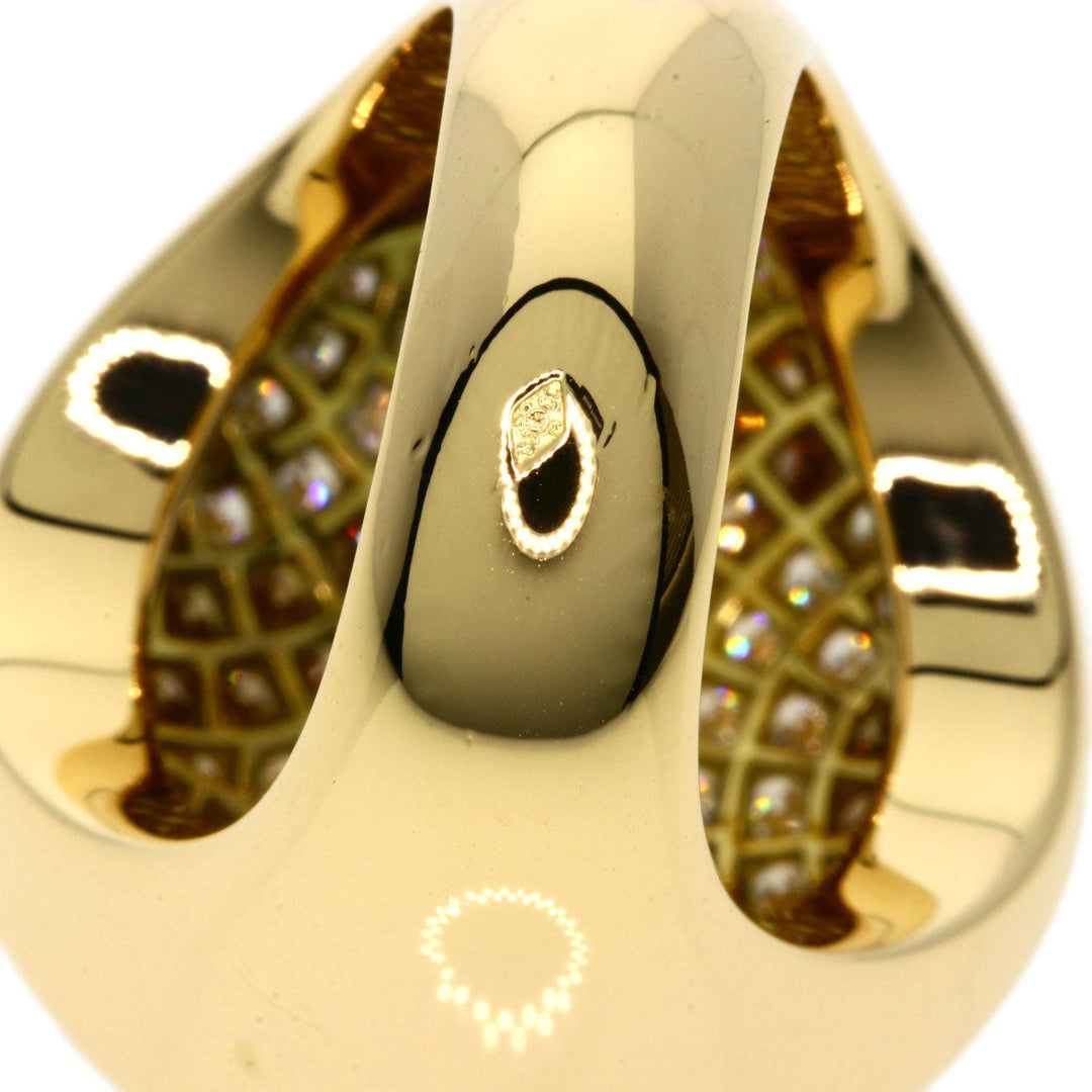 CARTIER Ring 18K Yellow Gold gold Jetons Sauvage Pav Diamonds #52 Women Used Authentic