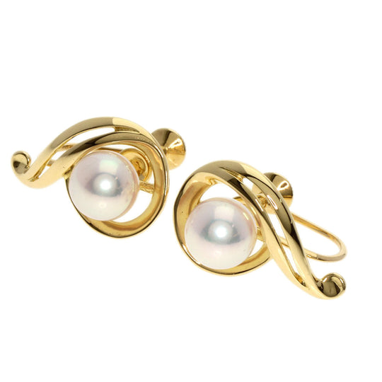 MIKIMOTO Earring 18K Yellow Gold gold Akoya pearl Pearl Women Used Authentic