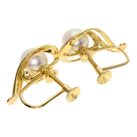 MIKIMOTO Earring 18K Yellow Gold gold Akoya pearl Pearl Women Used Authentic