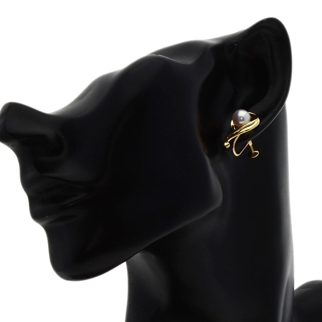 MIKIMOTO Earring 18K Yellow Gold gold Akoya pearl Pearl Women Used Authentic