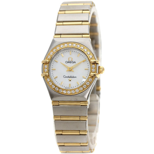 OMEGA Watches Quartz 1267.70 Stainless Steel, SSxK18YG, Diamond Silver Constellation Bezel Diamond White shell dial Women Used Authentic