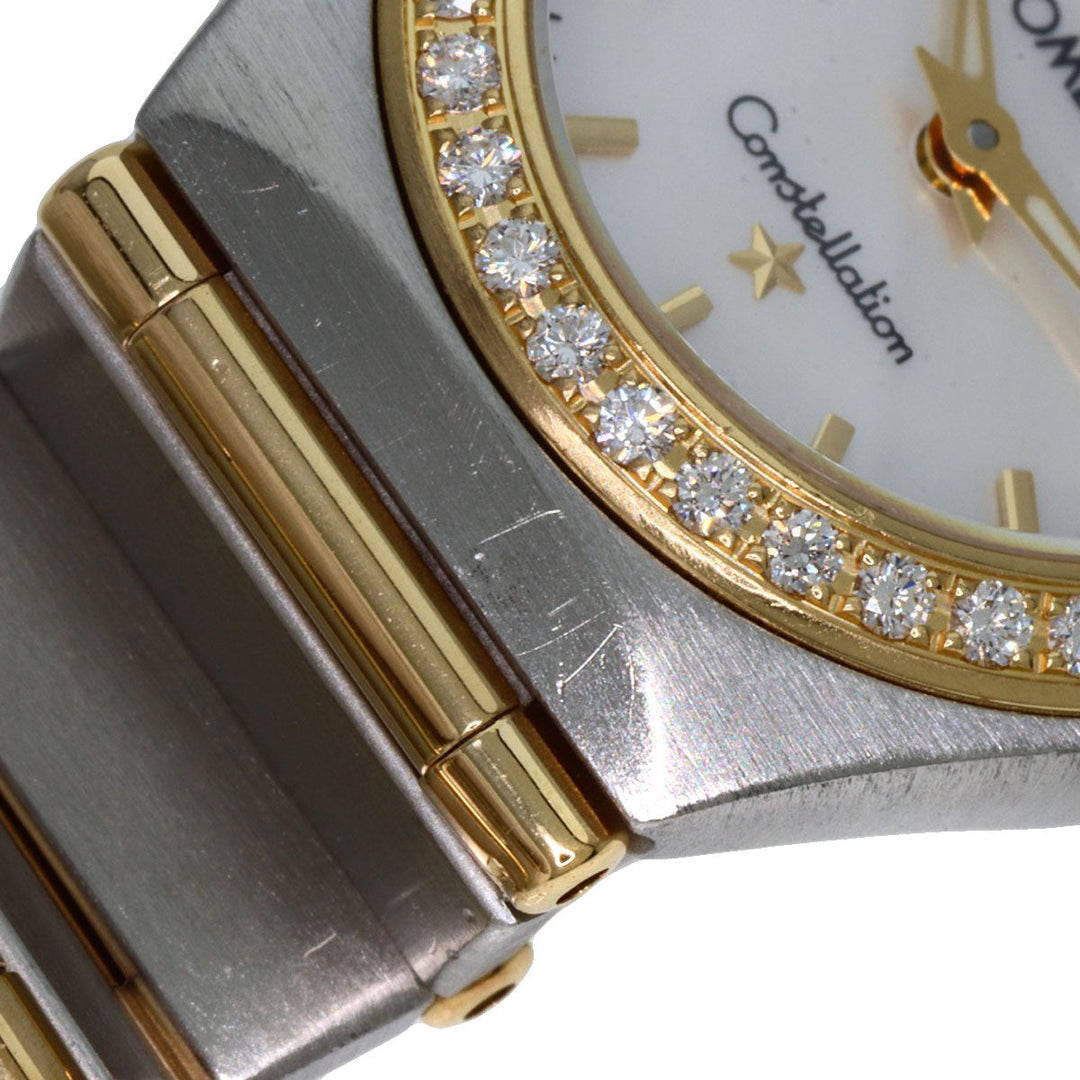 OMEGA Watches Quartz 1267.70 Stainless Steel, SSxK18YG, Diamond Silver Constellation Bezel Diamond White shell dial Women Used Authentic
