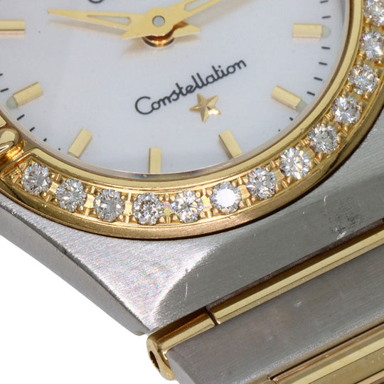 OMEGA Watches Quartz 1267.70 Stainless Steel, SSxK18YG, Diamond Silver Constellation Bezel Diamond White shell dial Women Used Authentic