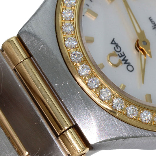 OMEGA Watches Quartz 1267.70 Stainless Steel, SSxK18YG, Diamond Silver Constellation Bezel Diamond White shell dial Women Used Authentic