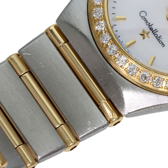 OMEGA Watches Quartz 1267.70 Stainless Steel, SSxK18YG, Diamond Silver Constellation Bezel Diamond White shell dial Women Used Authentic