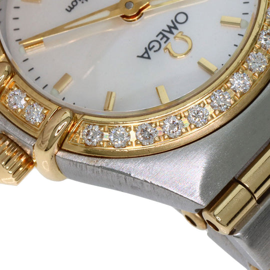 OMEGA Watches Quartz 1267.70 Stainless Steel, SSxK18YG, Diamond Silver Constellation Bezel Diamond White shell dial Women Used Authentic