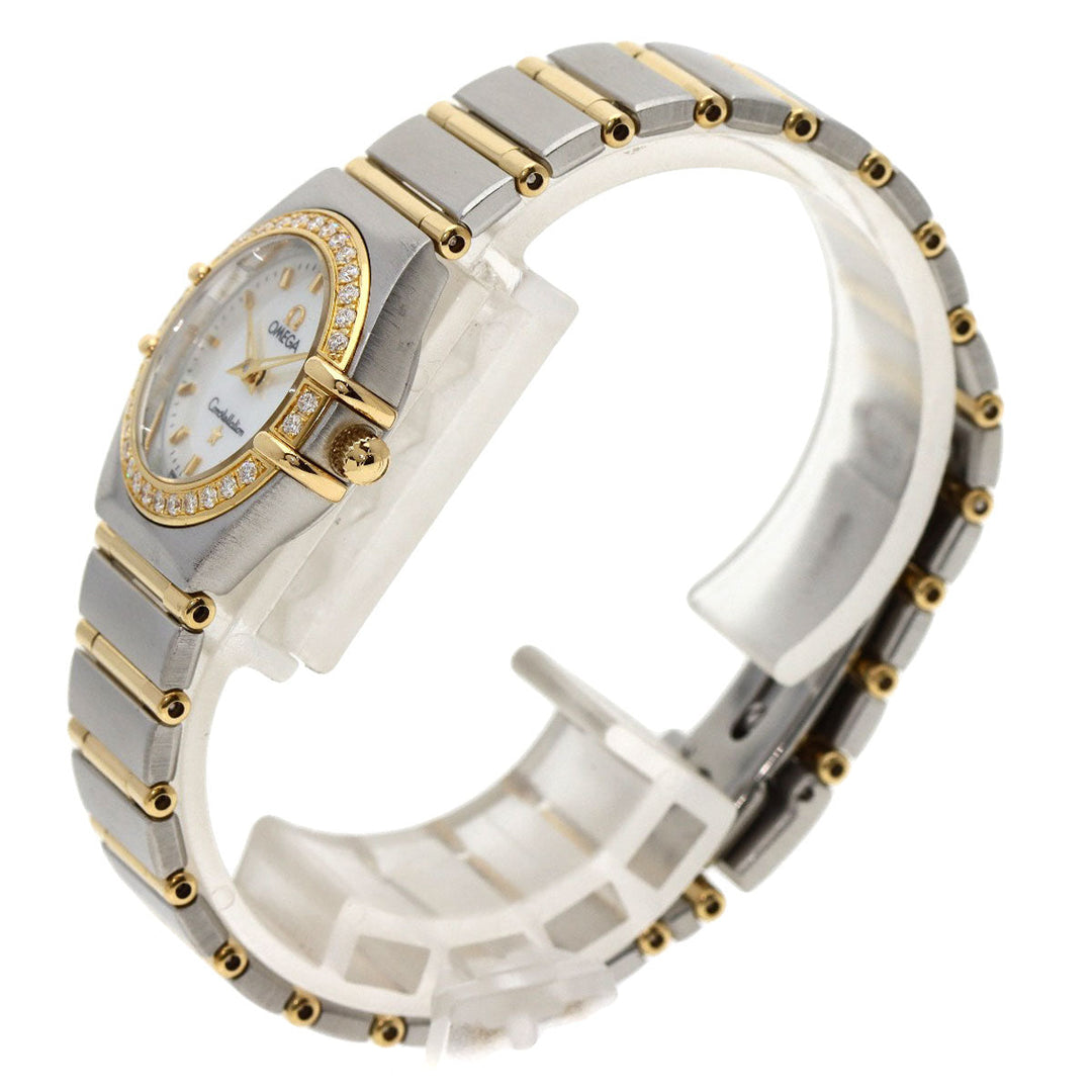 OMEGA Watches Quartz 1267.70 Stainless Steel, SSxK18YG, Diamond Silver Constellation Bezel Diamond White shell dial Women Used Authentic