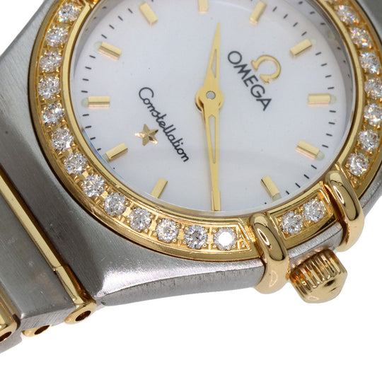 OMEGA Watches Quartz 1267.70 Stainless Steel, SSxK18YG, Diamond Silver Constellation Bezel Diamond White shell dial Women Used Authentic