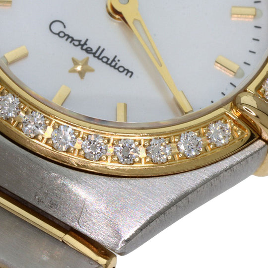 OMEGA Watches Quartz 1267.70 Stainless Steel, SSxK18YG, Diamond Silver Constellation Bezel Diamond White shell dial Women Used Authentic