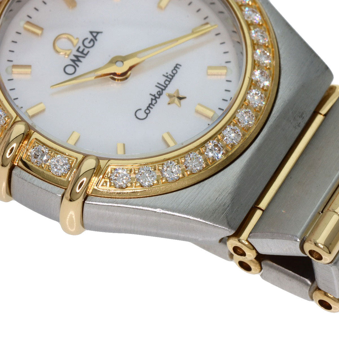 OMEGA Watches Quartz 1267.70 Stainless Steel, SSxK18YG, Diamond Silver Constellation Bezel Diamond White shell dial Women Used Authentic