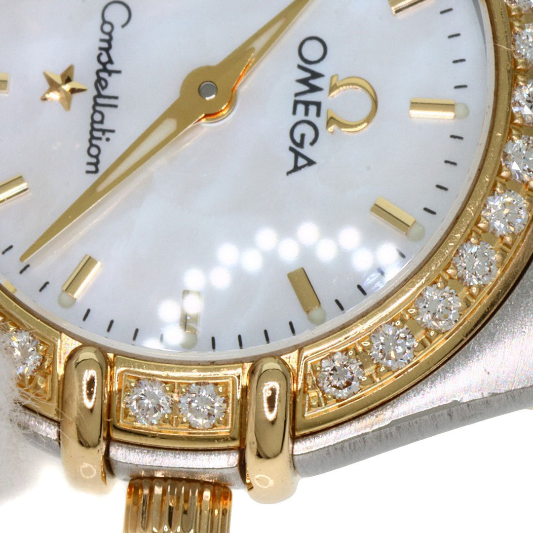 OMEGA Watches Quartz 1267.70 Stainless Steel, SSxK18YG, Diamond Silver Constellation Bezel Diamond White shell dial Women Used Authentic