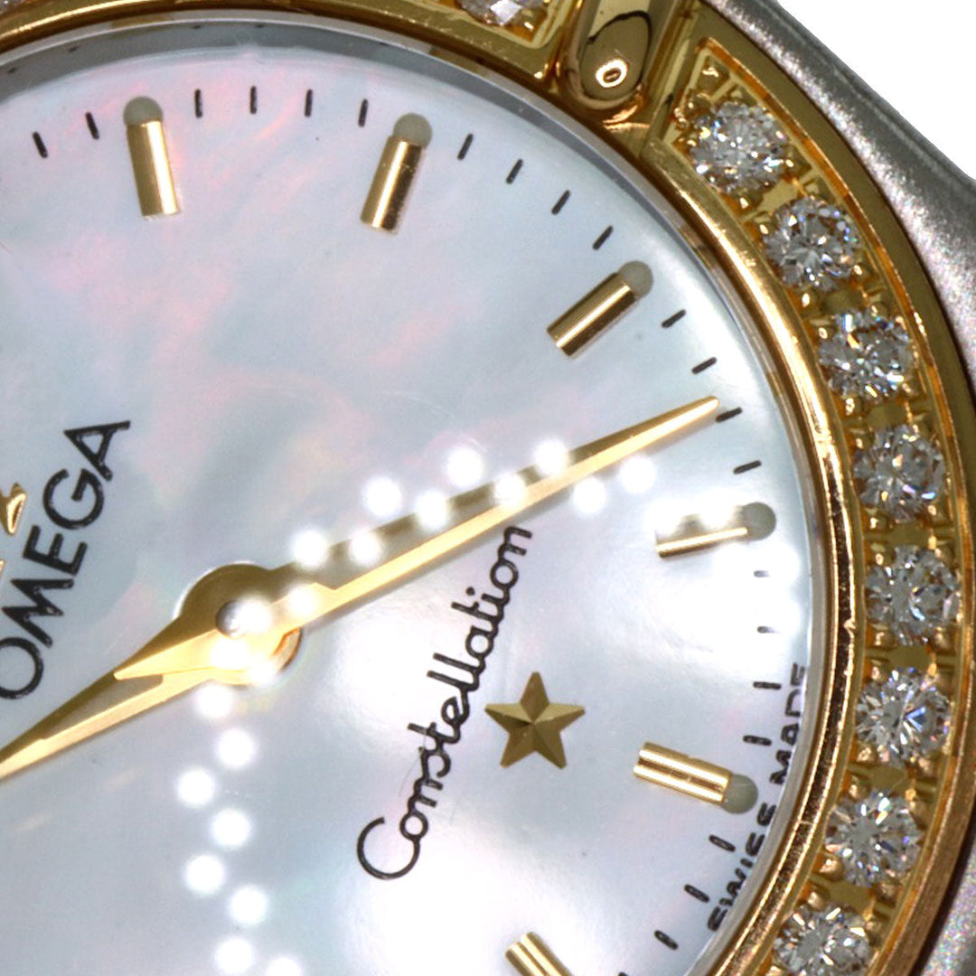 OMEGA Watches Quartz 1267.70 Stainless Steel, SSxK18YG, Diamond Silver Constellation Bezel Diamond White shell dial Women Used Authentic