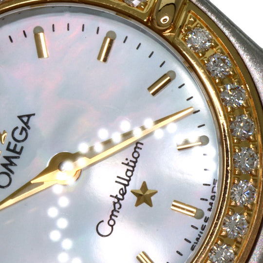 OMEGA Watches Quartz 1267.70 Stainless Steel, SSxK18YG, Diamond Silver Constellation Bezel Diamond White shell dial Women Used Authentic