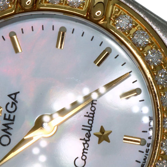 OMEGA Watches Quartz 1267.70 Stainless Steel, SSxK18YG, Diamond Silver Constellation Bezel Diamond White shell dial Women Used Authentic