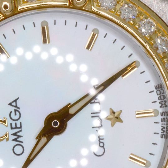 OMEGA Watches Quartz 1267.70 Stainless Steel, SSxK18YG, Diamond Silver Constellation Bezel Diamond White shell dial Women Used Authentic