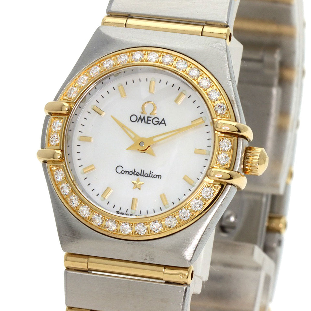 OMEGA Watches Quartz 1267.70 Stainless Steel, SSxK18YG, Diamond Silver Constellation Bezel Diamond White shell dial Women Used Authentic