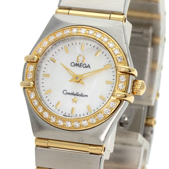OMEGA Watches Quartz 1267.70 Stainless Steel, SSxK18YG, Diamond Silver Constellation Bezel Diamond White shell dial Women Used Authentic