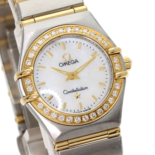 OMEGA Watches Quartz 1267.70 Stainless Steel, SSxK18YG, Diamond Silver Constellation Bezel Diamond White shell dial Women Used Authentic