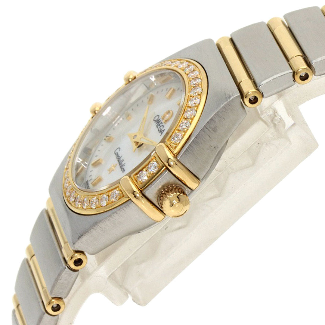 OMEGA Watches Quartz 1267.70 Stainless Steel, SSxK18YG, Diamond Silver Constellation Bezel Diamond White shell dial Women Used Authentic