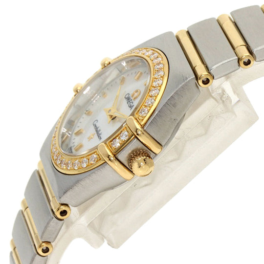 OMEGA Watches Quartz 1267.70 Stainless Steel, SSxK18YG, Diamond Silver Constellation Bezel Diamond White shell dial Women Used Authentic