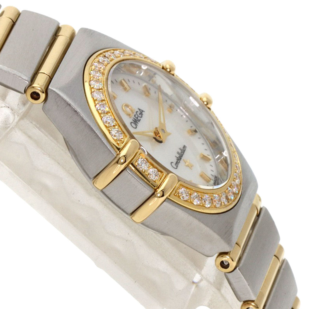 OMEGA Watches Quartz 1267.70 Stainless Steel, SSxK18YG, Diamond Silver Constellation Bezel Diamond White shell dial Women Used Authentic